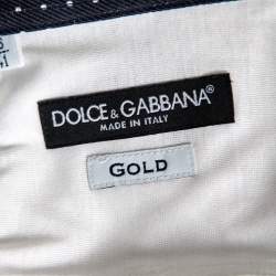 مملوكة مسبقًا Dolce & Gabbana White Cotton Knit Contrast Polka Dot Collar Shirt L