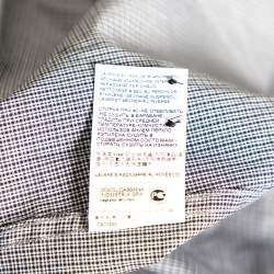 Pre Owned Dolce & Gabbana Grey Pin Check Cotton Front Button Shirt M 