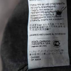 Pre Owned Dolce & Gabbana Chambray Cotton Knit Collar Detail Gold Label Shirt L