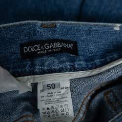 Pre Owned  بنطلون جينز دولتشي & غابانا دينم أزرق فاتح ممزق 14 مقاس كبير - لارج