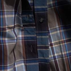 Pre Owned Dolce & Gabbana Blue Plaid Checked Cotton Gold Label Shirt M