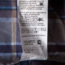 Pre Owned Dolce & Gabbana Blue Plaid Checked Cotton Gold Label Shirt M