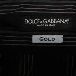 Pre Owned Dolce & Gabbana Black Striped Cotton Gold Label Shirt M