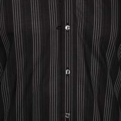 Pre Owned Dolce & Gabbana Black Striped Cotton Gold Label Shirt M