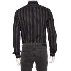Pre Owned Dolce & Gabbana Black Striped Cotton Gold Label Shirt M