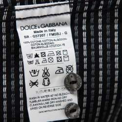 Pre Owned Dolce & Gabbana Black Patterned Cotton Gold Label Shirt M 