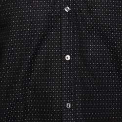 Pre Owned Dolce & Gabbana Black Patterned Cotton Gold Label Shirt M 