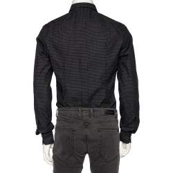 Pre Owned Dolce & Gabbana Black Patterned Cotton Gold Label Shirt M 
