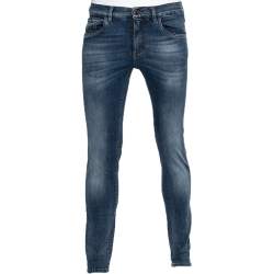 Pre Owned بنطلون جينز دولتشي أند غابانا كومفورت أرجل رفيعة سترتش دينم أزرق تأثير باهت مقاس صغير - سمول 