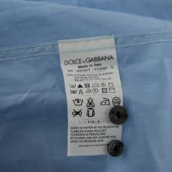 Pre Owned Dolce & Gabbana Light Blue Cotton Button Front Gold Label Shirt M