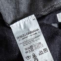 Pre Owned Dolce & Gabbana Dark Grey Norman King Print Cotton T-Shirt XXL 