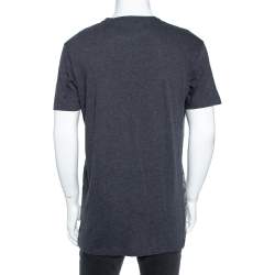Pre Owned Dolce & Gabbana Dark Grey Norman King Print Cotton T-Shirt XXL 