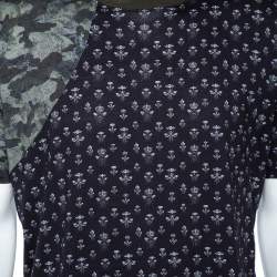 Pre Owned تي شيرت دولتشي أند غابانا نمط مموه نحل مطبوع ثلاثي اللون مقاس كبير - لارج