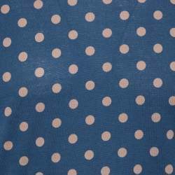 Pre Owned رقبة مستديرة دولتشي أند غابانا تنقيط بولكا قطن كحلي مقاس كبير جدا