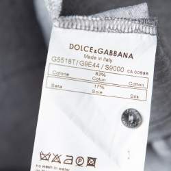 Pre Owned Dolce & Gabbana Grey Jersey Contrast Collar and Cuff Detail Shirt L