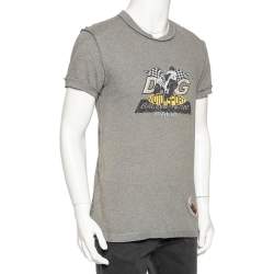 Pre Owned تي شيرت دولتشي أند غابانا مادي قطن رصاصي مقاس متوسط - ميديوم