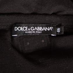 Pre Owned Dolce & Gabbana Black Cotton Jersey V Neck T-Shirt S