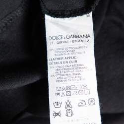 Pre Owned Dolce & Gabbana Black Cotton Jersey V Neck T-Shirt S