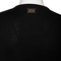 Pre Owned Dolce & Gabbana Black Cotton Jersey V Neck T-Shirt S