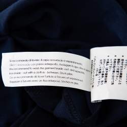 Pre Owned تي شيرت بولو دولتشي أند غابانا جيرسيه أزرق كحلي مزين ياقة متباينة مقاس وسط (ميديوم)