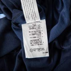 Pre Owned تي شيرت بولو دولتشي أند غابانا جيرسيه أزرق كحلي مزين ياقة متباينة مقاس وسط (ميديوم)