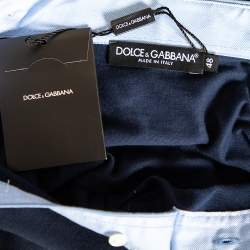 Pre Owned Dolce & Gabbana Navy Blue Jersey Contrast Collar Detail Polo T Shirt M