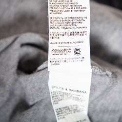 مملوكة مسبقًا Dolce & Gabbana Grey Cotton Boxe Napoli V Neck T Shirt M