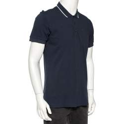 مملوكة مسبقًا تي شيرت بولو دولتشي أند غابانا قطن أزرق كحلي بيكيه مقاس كبير جداً (اكس لارج)