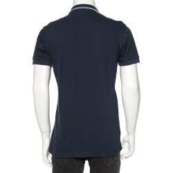 مملوكة مسبقًا تي شيرت بولو دولتشي أند غابانا قطن أزرق كحلي بيكيه مقاس كبير جداً (اكس لارج)