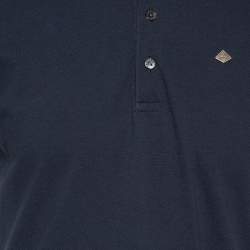 مملوكة مسبقًا تي شيرت بولو دولتشي أند غابانا قطن أزرق كحلي بيكيه مقاس كبير جداً (اكس لارج)