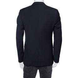 Pre Owned Dolce & Gabbana Navy Blue Wool Single Breasted Brad Blazer M