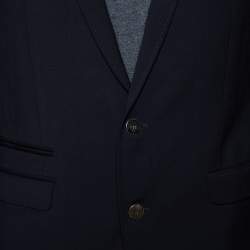 Pre Owned Dolce & Gabbana Navy Blue Wool Single Breasted Brad Blazer M