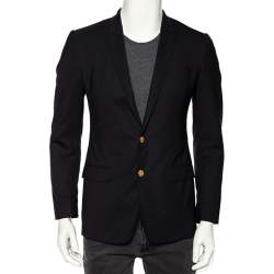 Pre Owned Dolce & Gabbana Midnight Blue Wool Tailored Martini Blazer XS