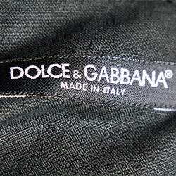 Pre Owned Dolce & Gabbana Black Linen Button Front Shirt L 