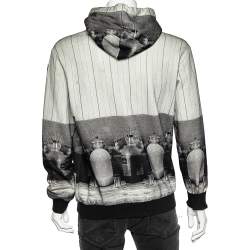 Pre Owned Dolce & Gabbana Grey James Dean Printed Cotton Applique Detail Hoodie L