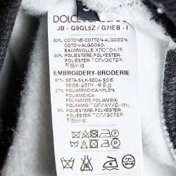 Pre Owned Dolce & Gabbana Grey James Dean Printed Cotton Applique Detail Hoodie L