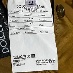 Pre Owned Dolce & Gabbana Olive Green Synthetic Zip Front Jacket XS
