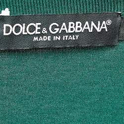 Pre Owned تي شيرت دولتشي أند غابانا رقبة مستديرة رقعة شعار قطن أخضر داكن مقاس متوسط