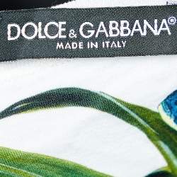 Pre Owned Dolce & Gabbana White Palermo Tropical Printed Cotton Crewneck T-Shirt M