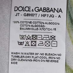Pre Owned Dolce & Gabbana White Palermo Tropical Printed Cotton Crewneck T-Shirt M