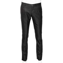 مملوكة مسبقًا Dolce & Gabbana Black Patterned Wool Formal Pants M