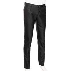 مملوكة مسبقًا Dolce & Gabbana Black Patterned Wool Formal Pants M