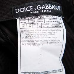 مملوكة مسبقًا Dolce & Gabbana Black Patterned Wool Formal Pants M