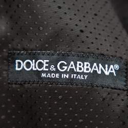 مملوكة مسبقًا Dolce & Gabbana Black Patterned Wool Button Front Waistcoat M