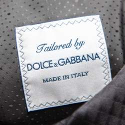 Dolce & Gabbana Black Patterned Wool Single Breasted Blazer M