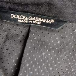 Dolce & Gabbana Black Patterned Wool Single Breasted Blazer M