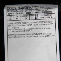 Pre Owned توكسيدو دولتشي أند غابانا حواف قطيفة وجاكار ميتاليك مقاس كبير - لارج