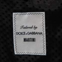 Pre Owned توكسيدو دولتشي أند غابانا حواف قطيفة وجاكار ميتاليك مقاس كبير - لارج