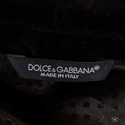 Pre Owned توكسيدو دولتشي أند غابانا حواف قطيفة وجاكار ميتاليك مقاس كبير - لارج