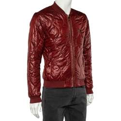 Dolce & Gabbana Burgundy Quilted Bomber Jacket S